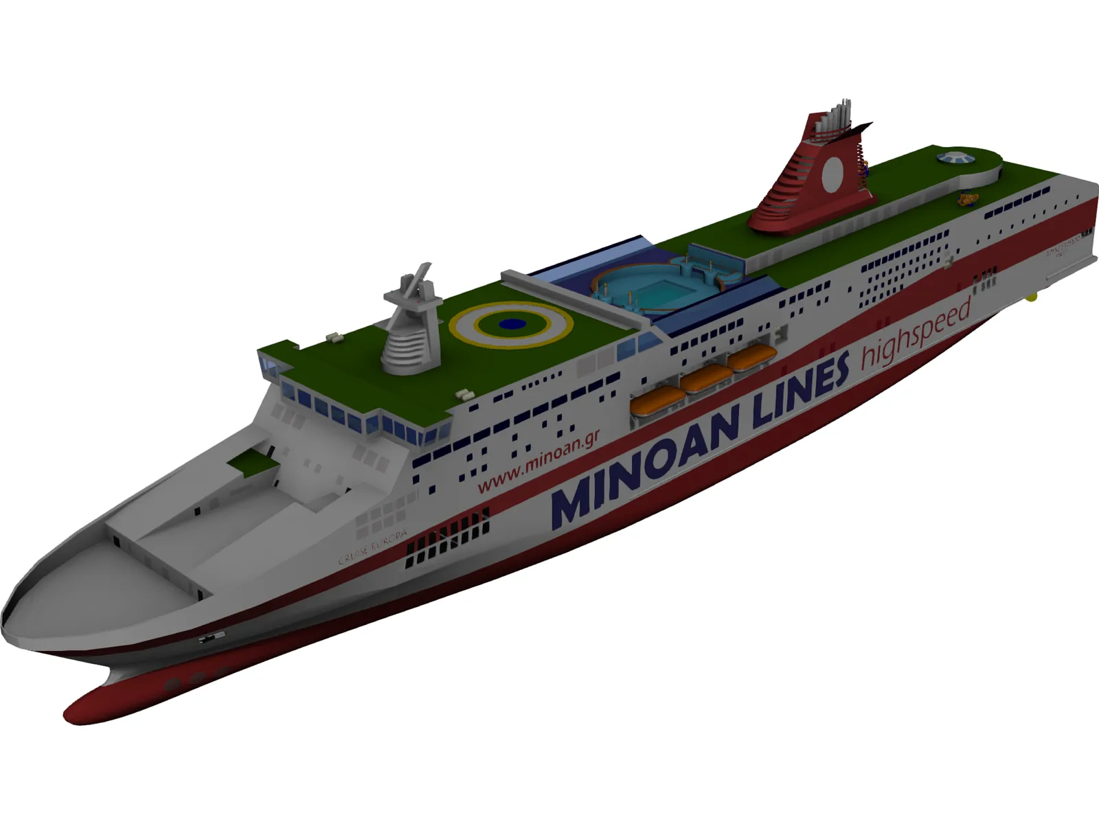 Cruise Ship Europe 3D Model main preview