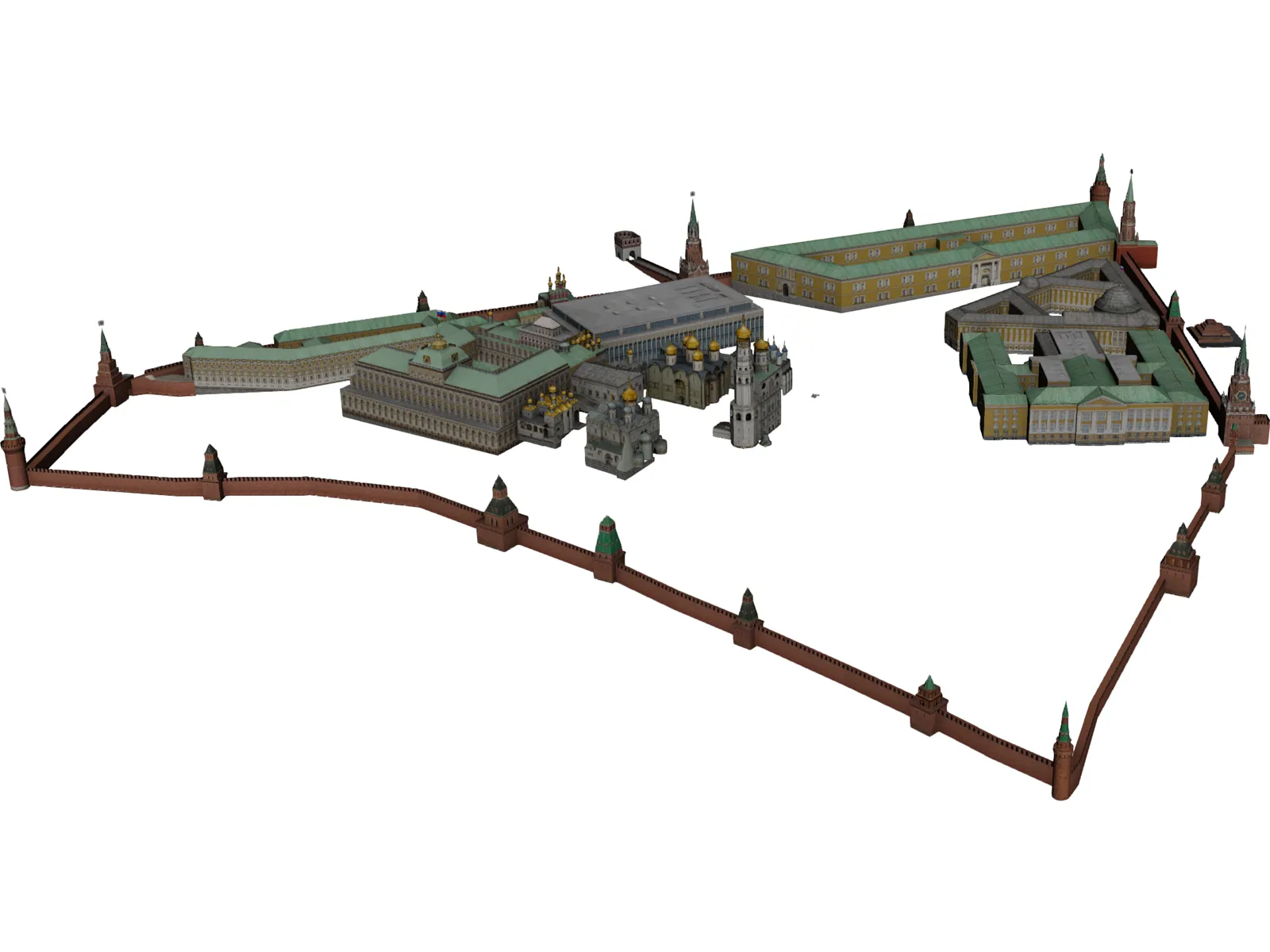 Moscow Kremlin City Center 3D Model main preview