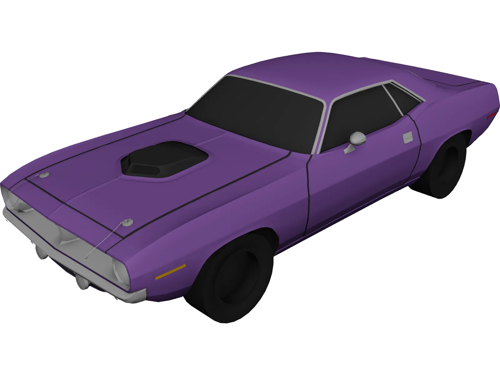 Plymouth Cuda 440 (1973) 3D Model main preview