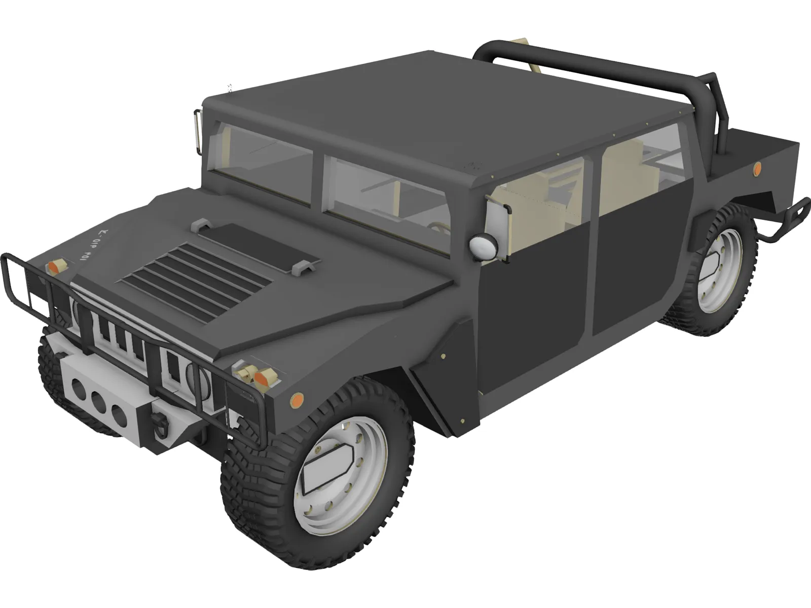 Hummer H1 SUV 3D Model main preview