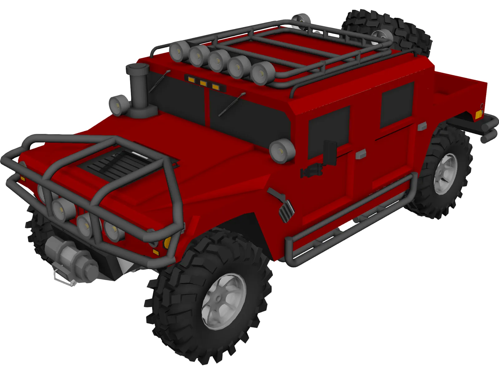 Hummer H1 SUV 3D Model main preview