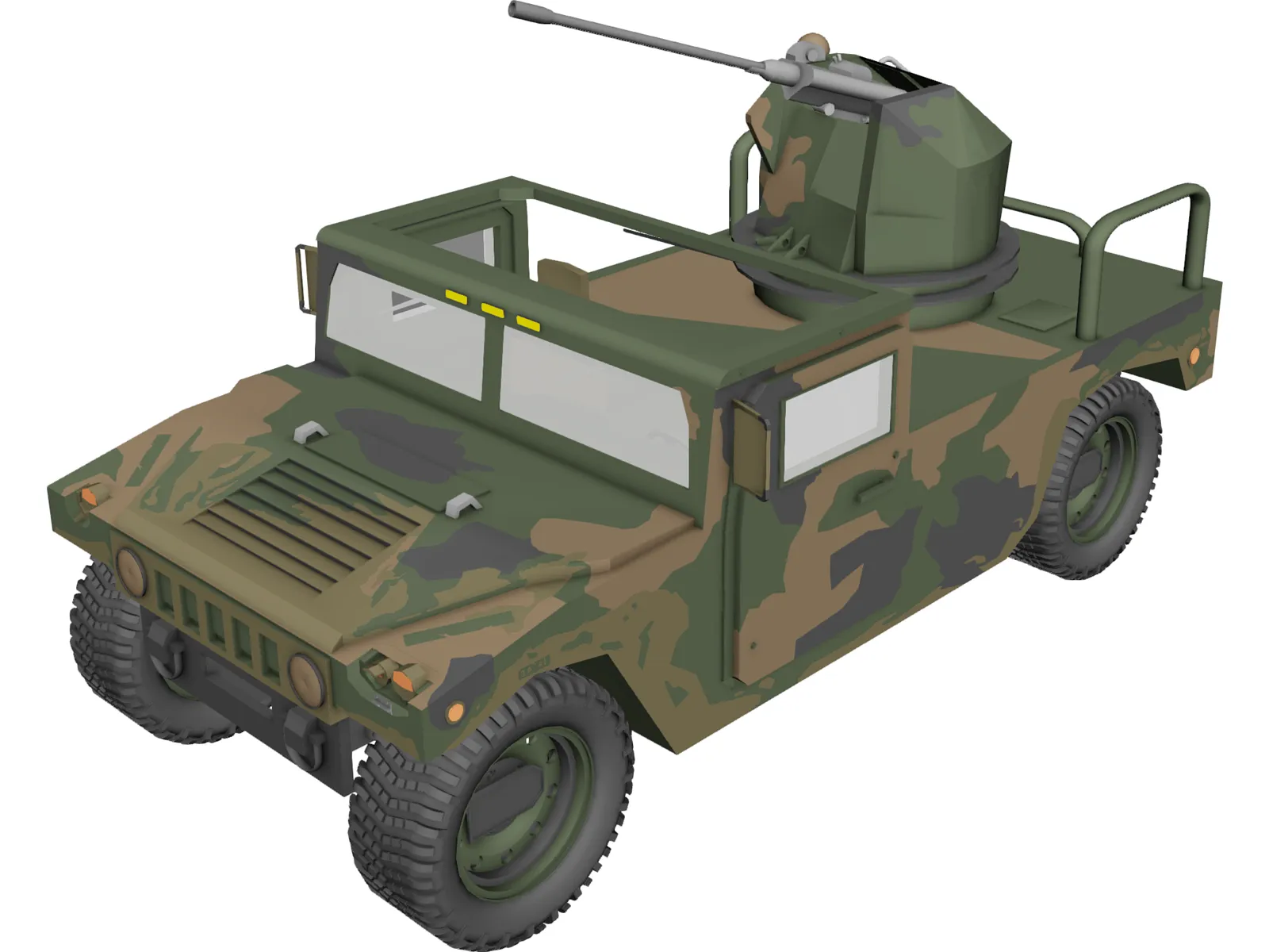 Hummer H1 Army 3D Model main preview