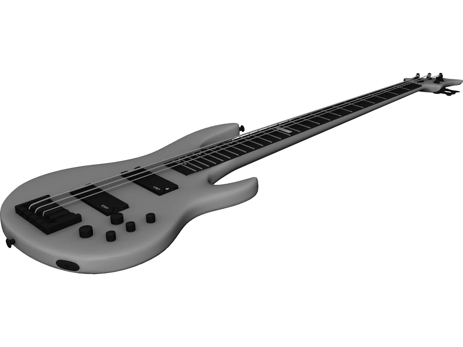 Guitar Electric Bass 3D Model main preview