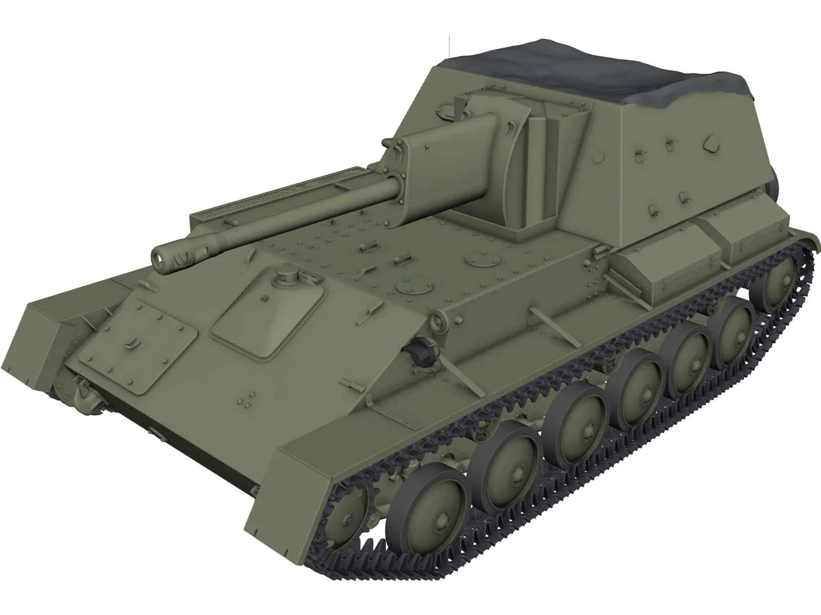SU-76M 3D Model main preview