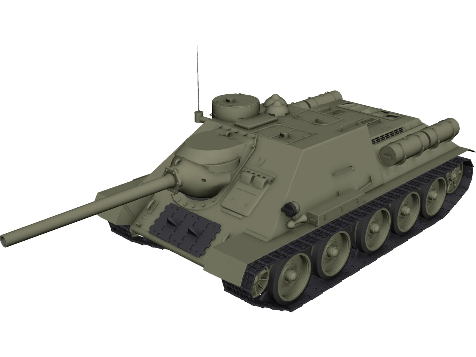 SU-100 3D Model main preview