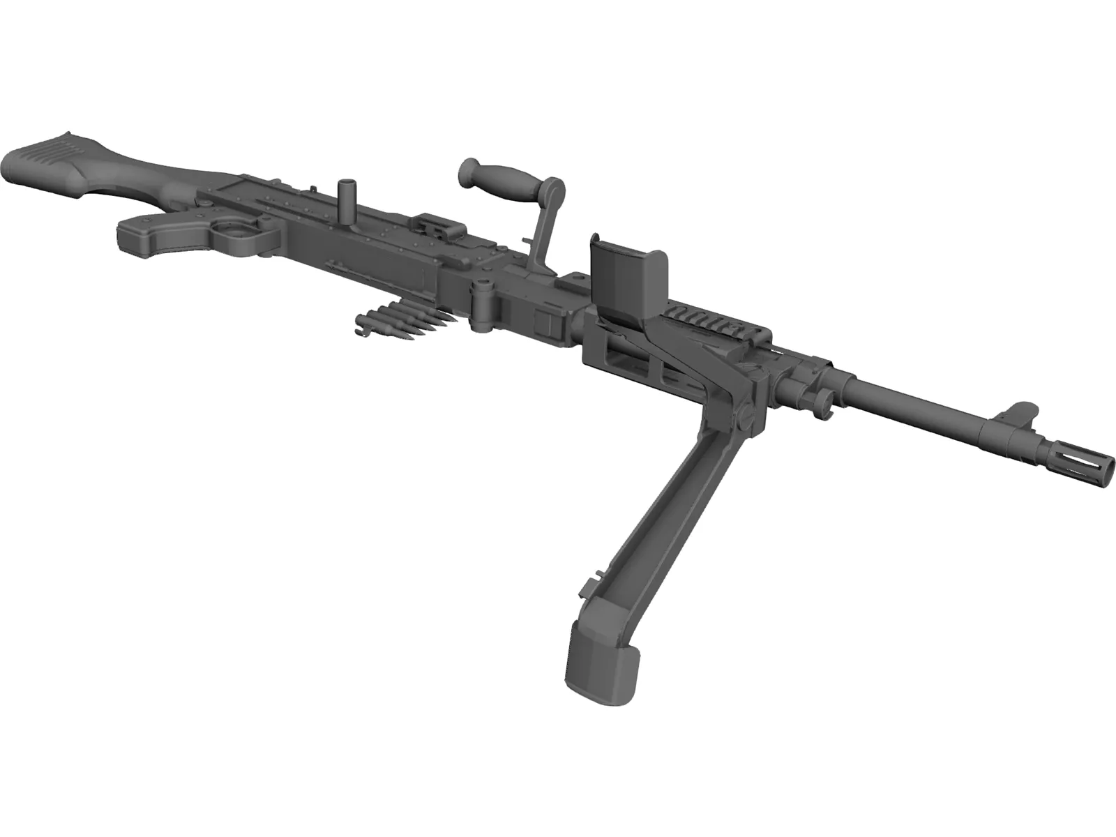 M240 Gun 3D Model main preview