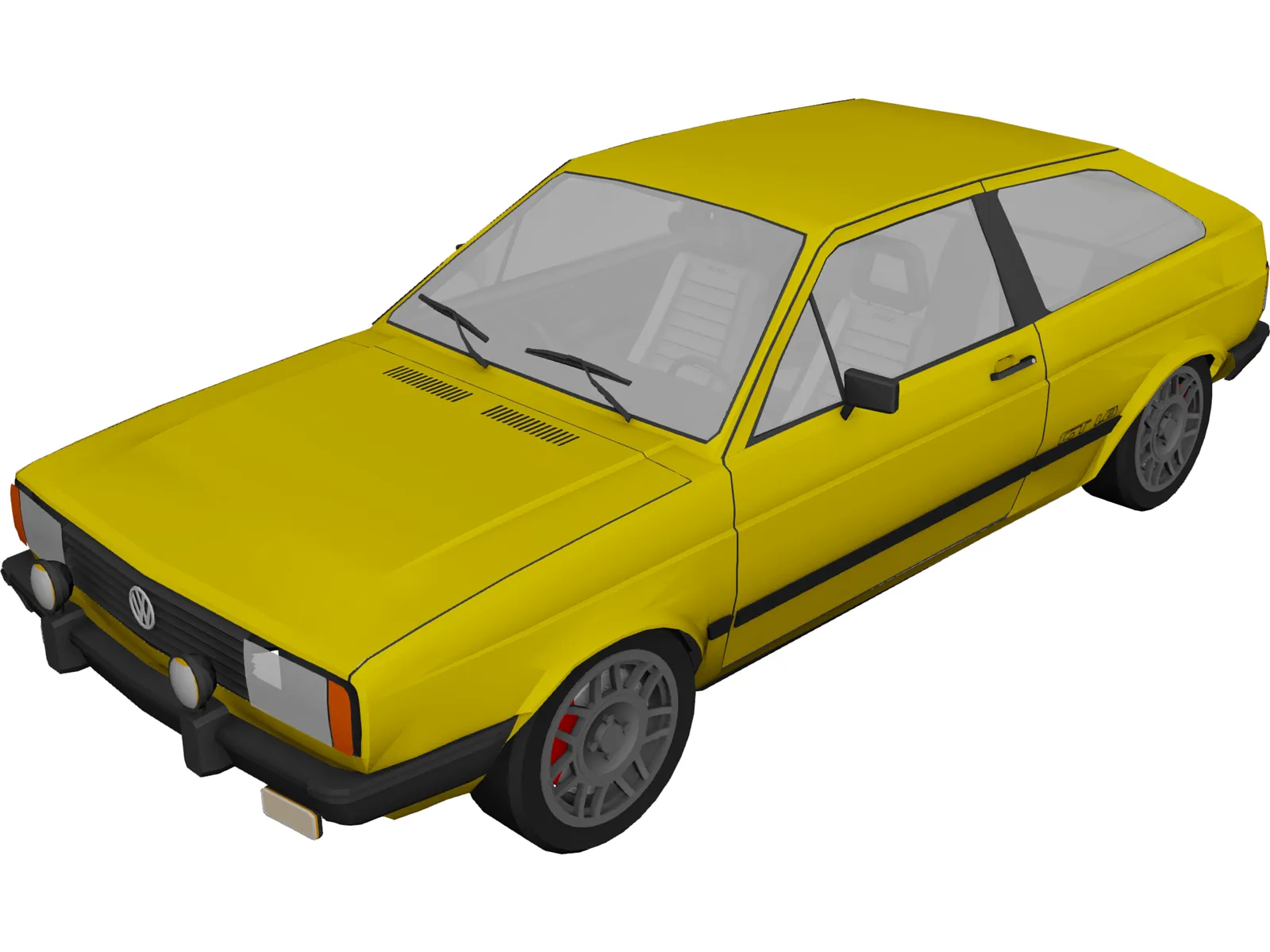 Volkswagen Gol GT (1986) 3D Model main preview