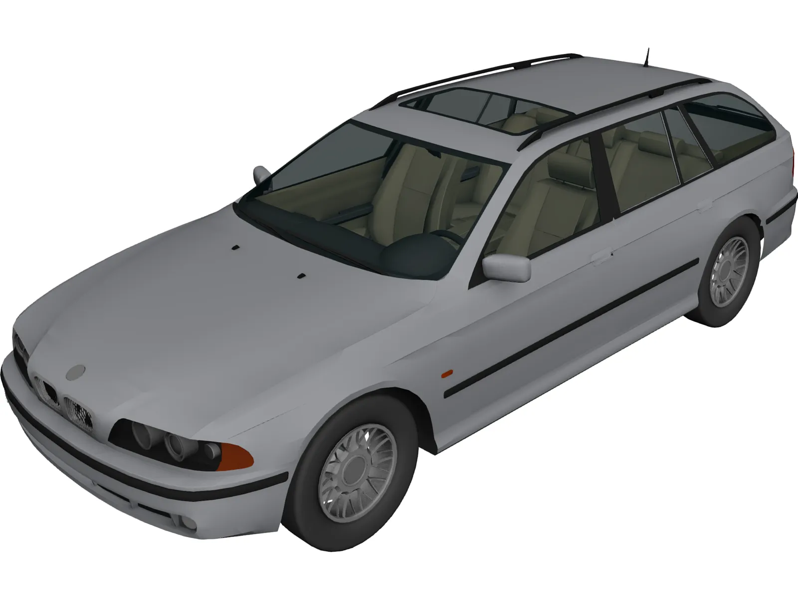 BMW 528i Touring (2001) 3D Model main preview