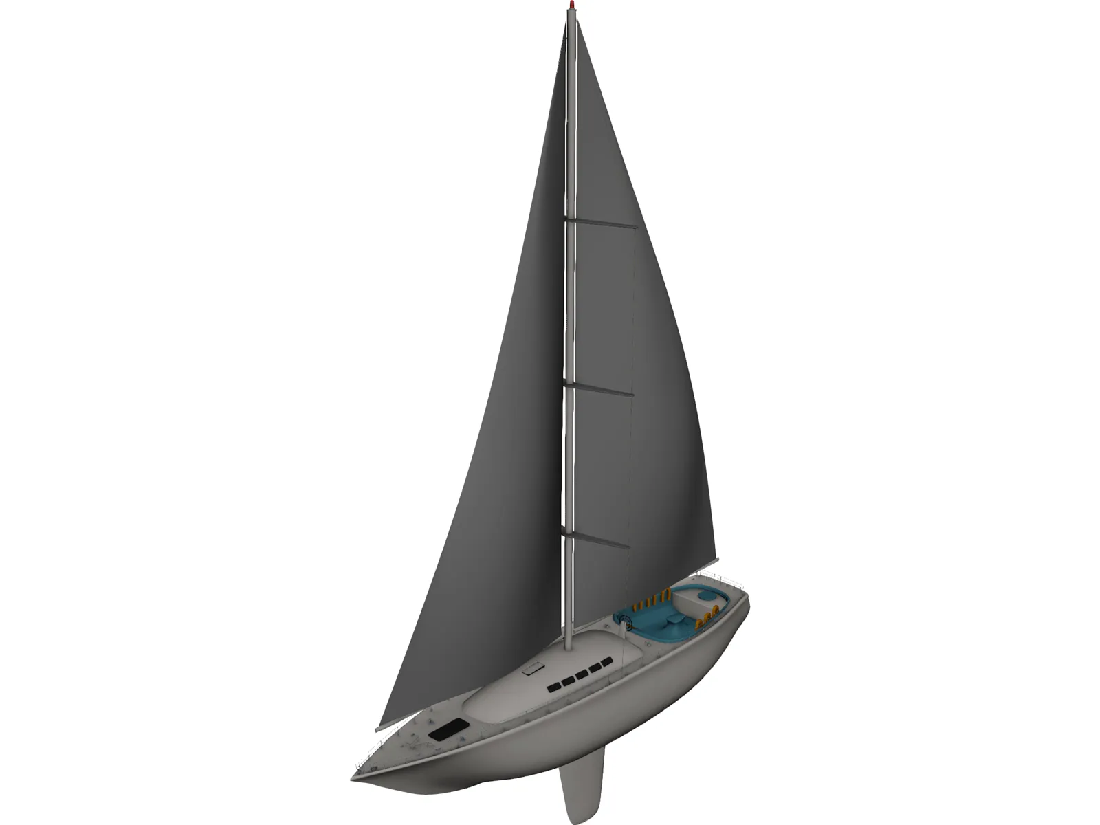 Plam Boat 3D Model main preview
