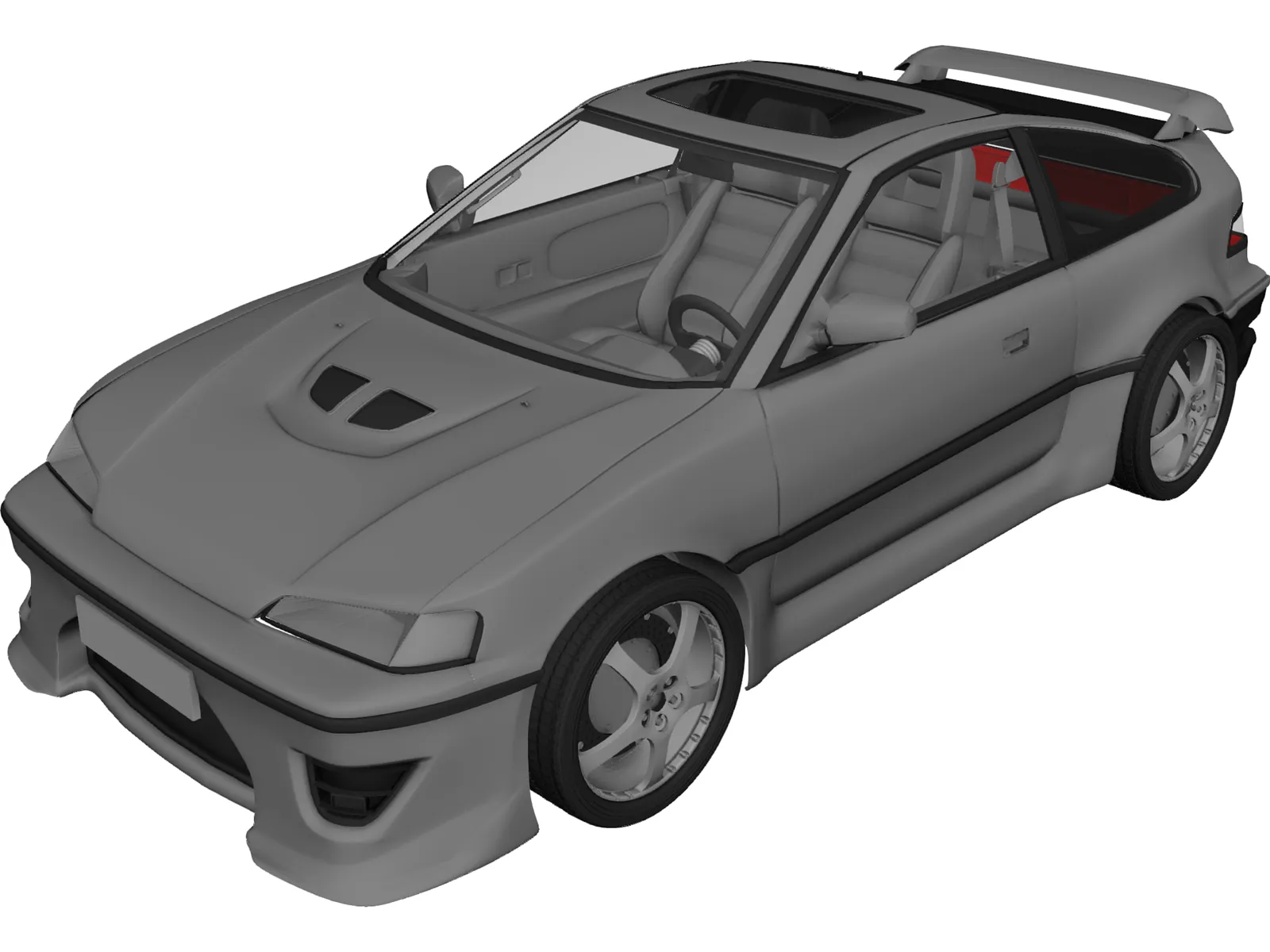 Honda CRX 3D Model main preview
