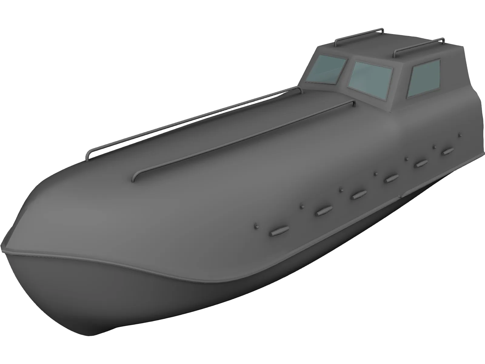 Freefall boat 3D Model main preview