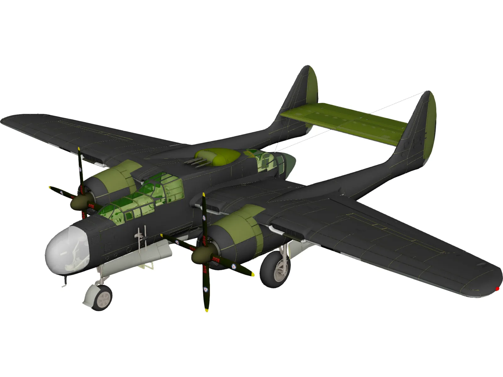 Northrop P-61A Black Widow 3D Model main preview