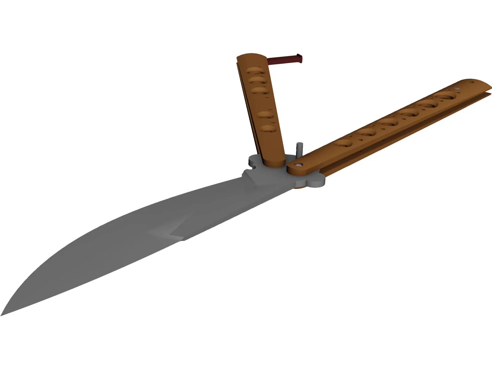 Balisong Knife 3D Model main preview