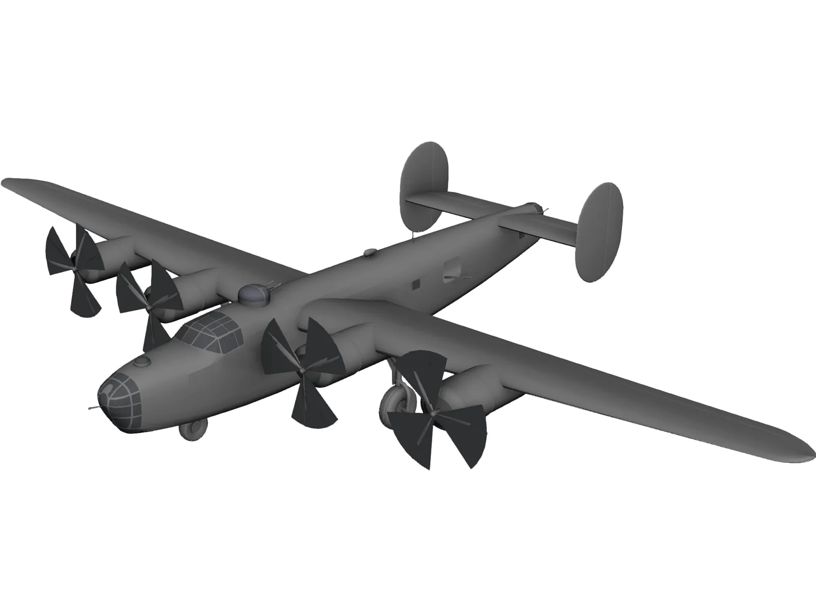 Consolidated B-24 Liberator 3D Model main preview