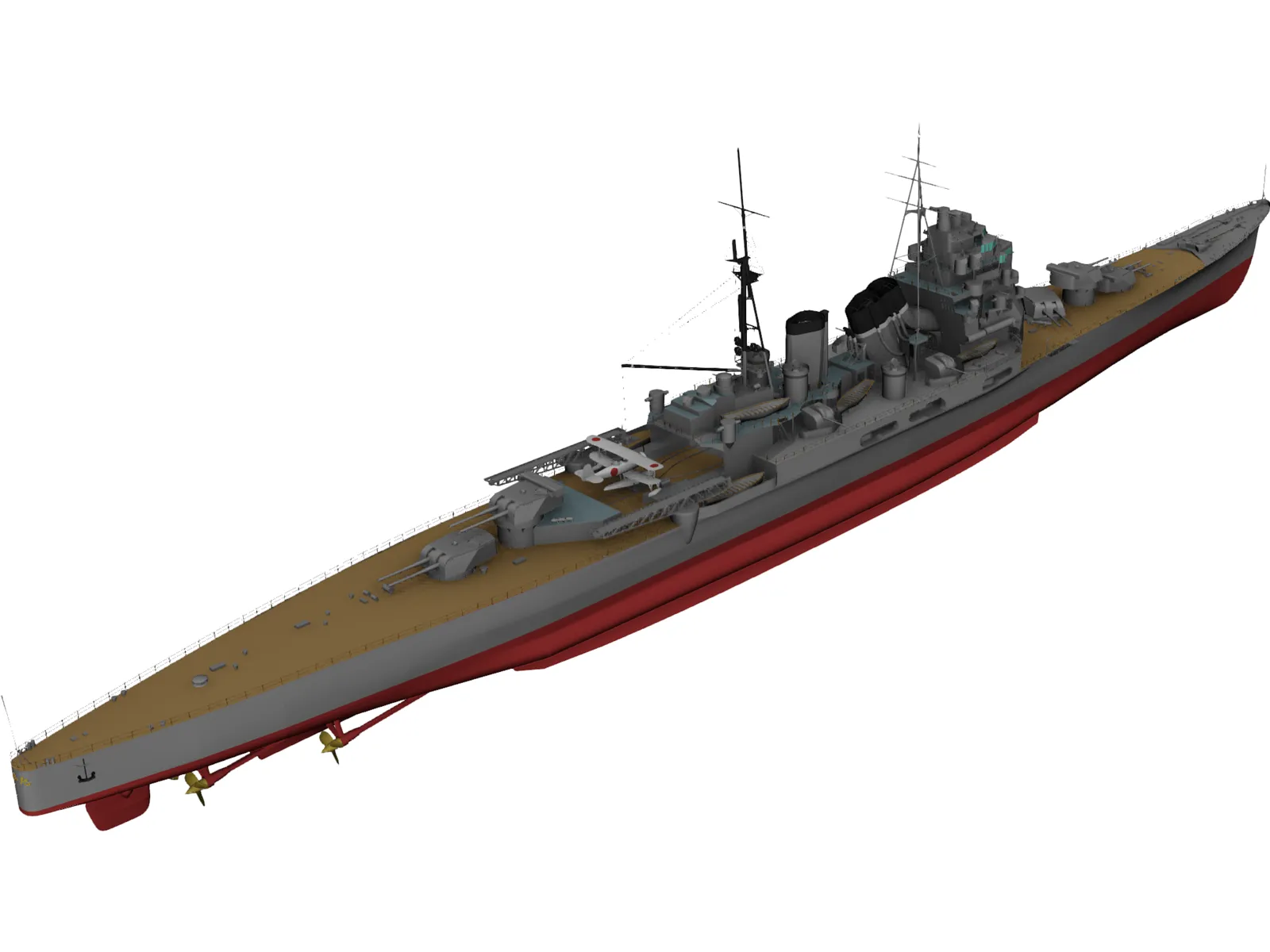 Heavy Cruiser Takao (1932) 3D Model main preview