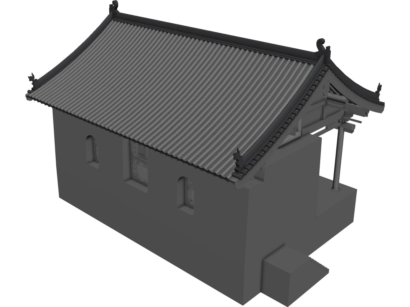 Chinese Ancient Stage 3D Model main preview