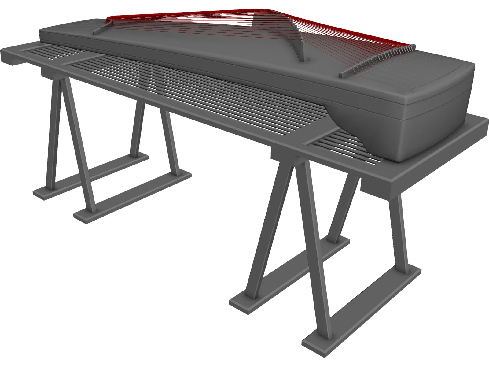 Dulcimer 3D Model main preview