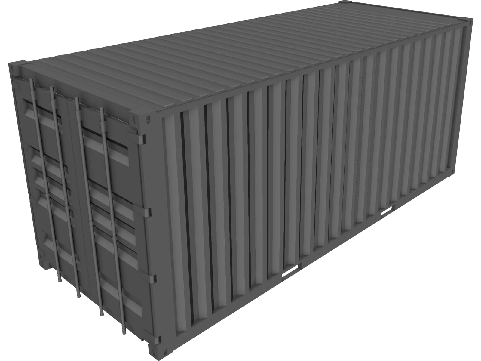 Shipping Container 20x08x08ft Movable Doors 3D Model main preview
