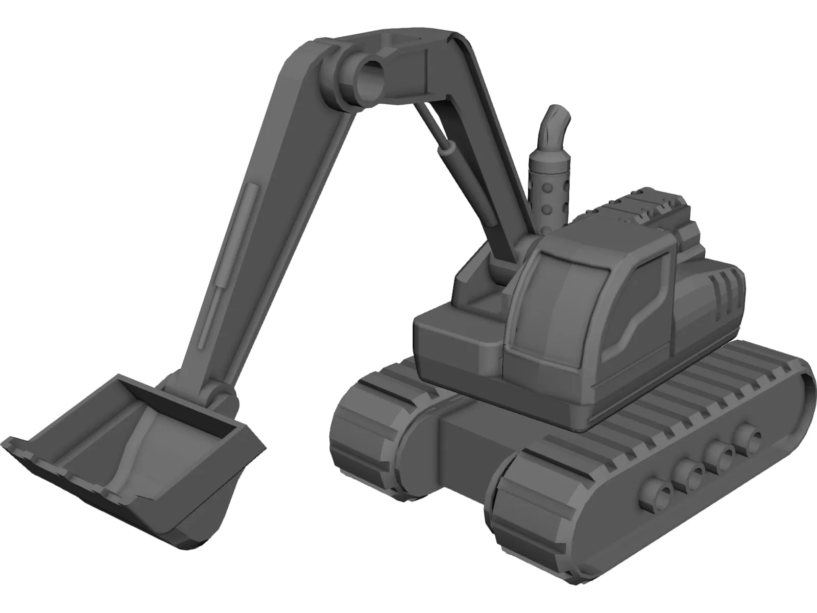 Excavator 3D Model main preview