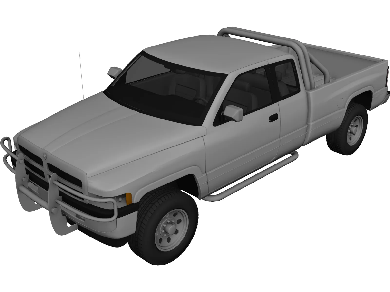 Dodge Ram Extended Cab (1996) 3D Model main preview
