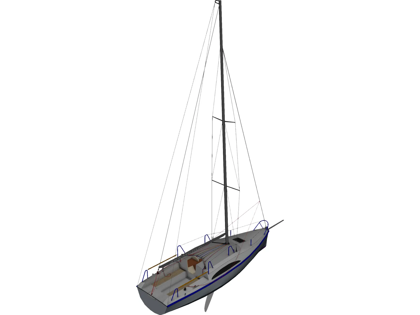 K800 Sail Yacht 3D Model main preview