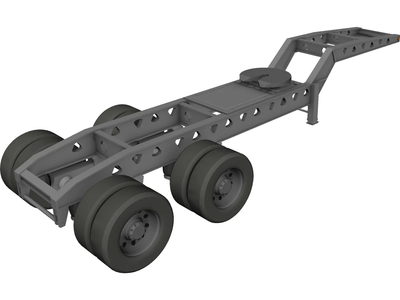 Trailer 2 Axle 3D Model main preview