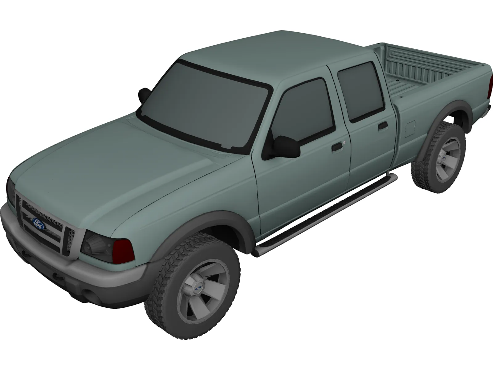 Ford Ranger XLT Crew Cab (2005) 3D Model main preview