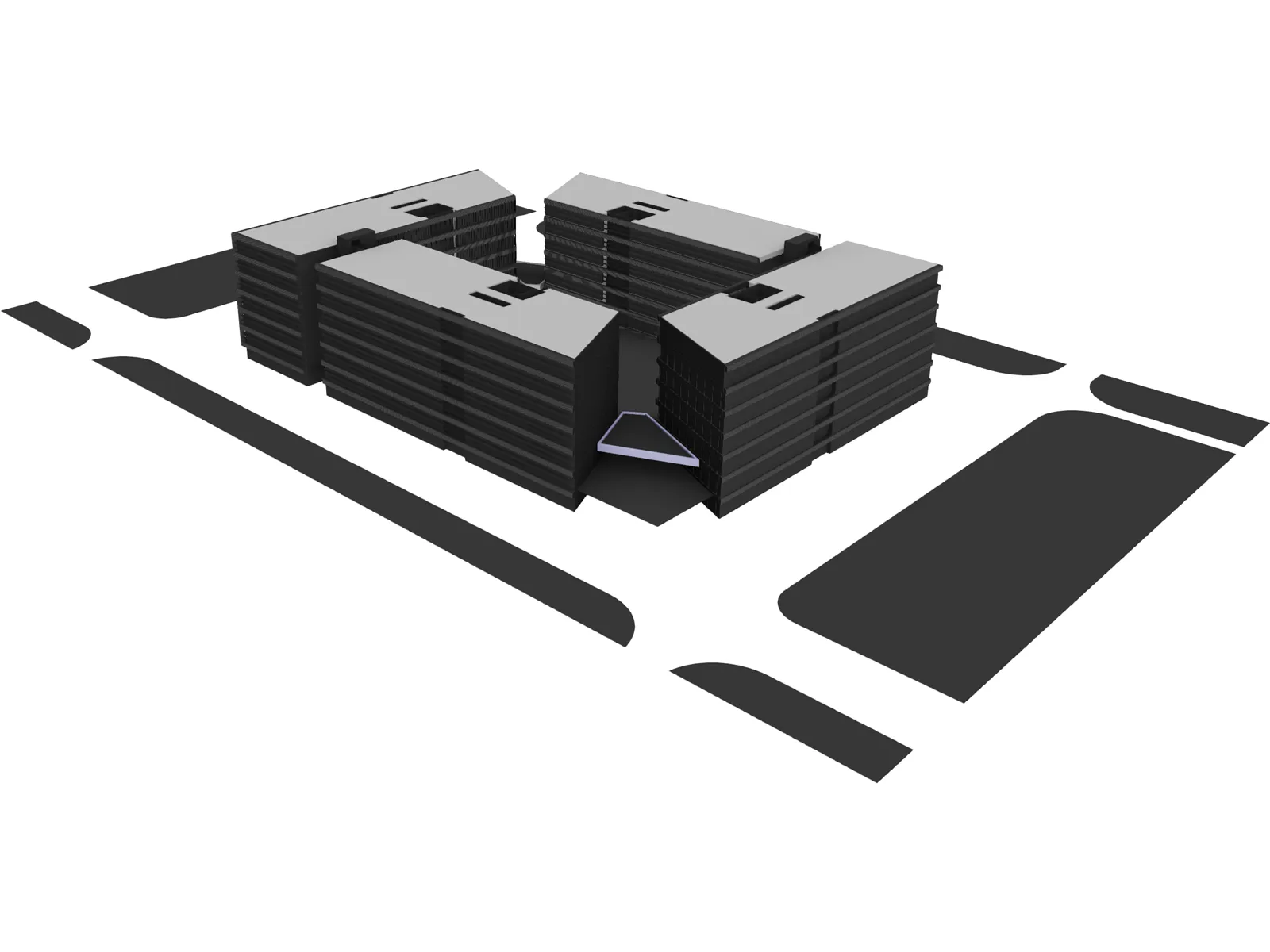 Office Building Justice City Madrid 3D Model main preview