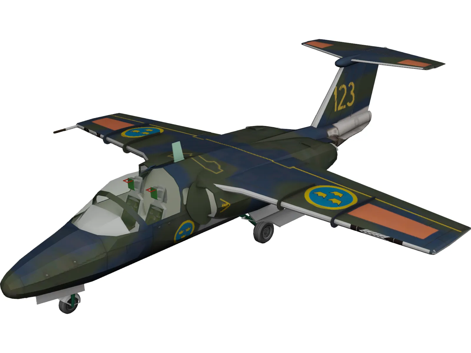 SAAB 105 SK60 3D Model main preview