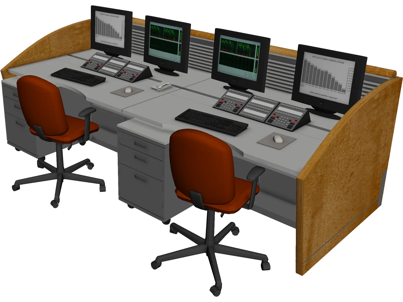 NOC Workstation 3D Model main preview