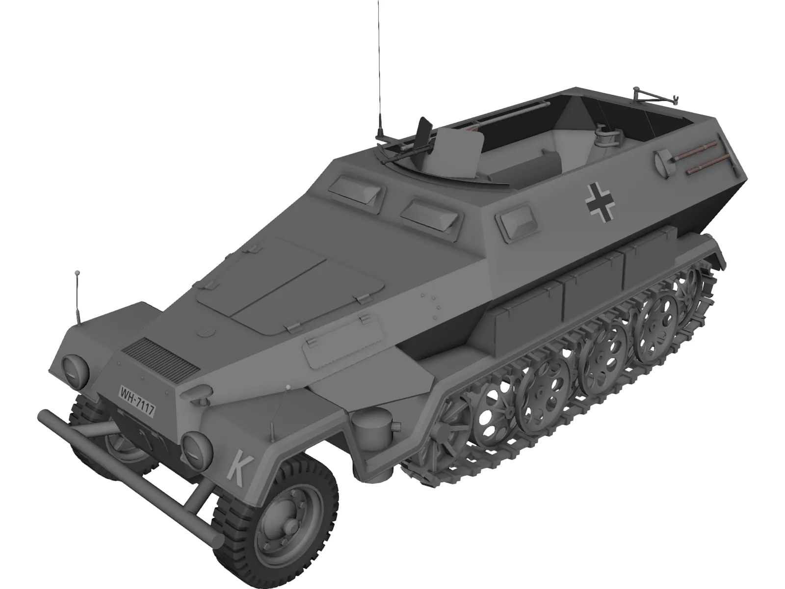 SdKfz 251/1 Hanomag 3D Model main preview