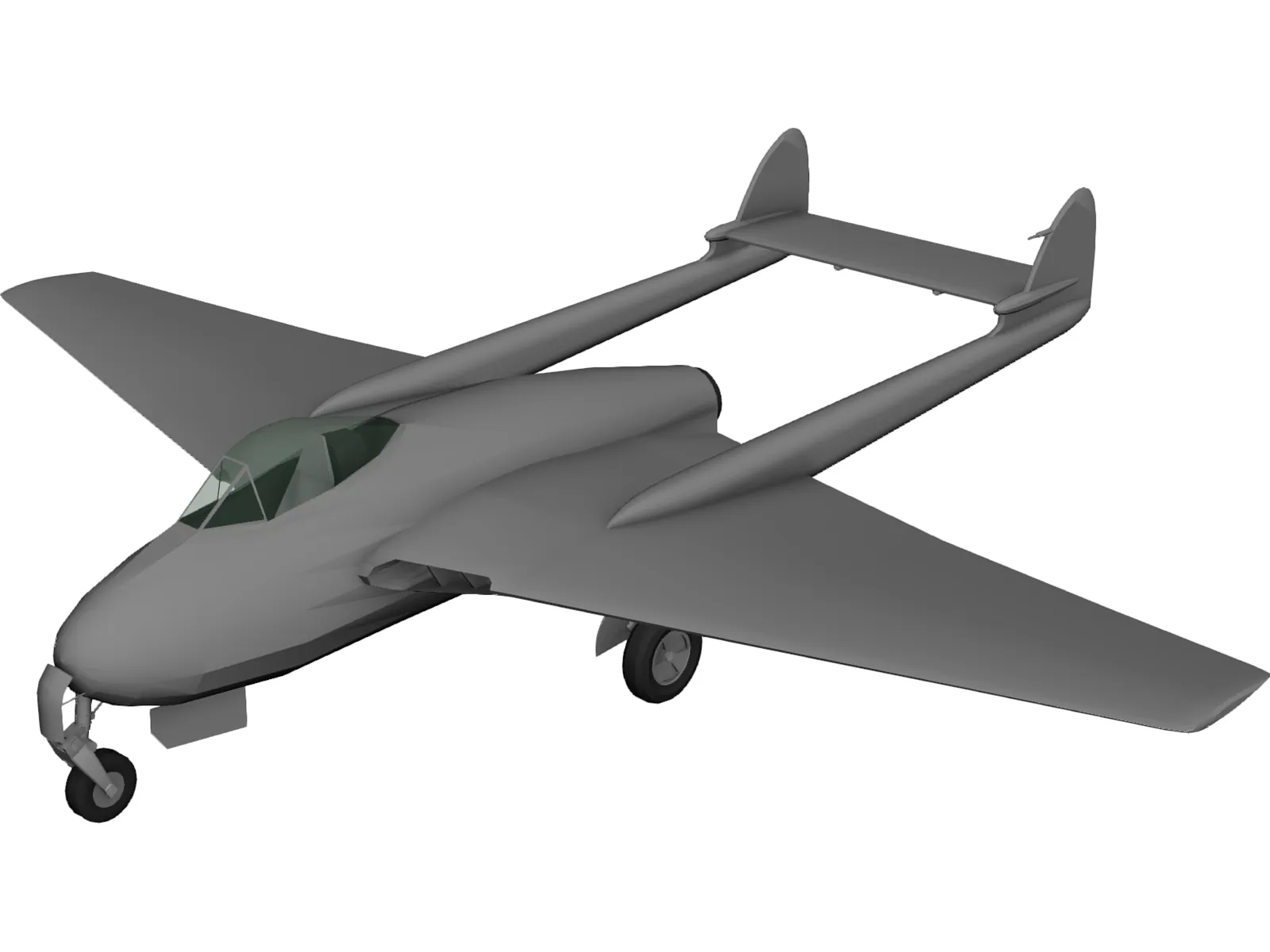 De Havilland D.H. 100 Mk.50 Vampire 3D Model main preview