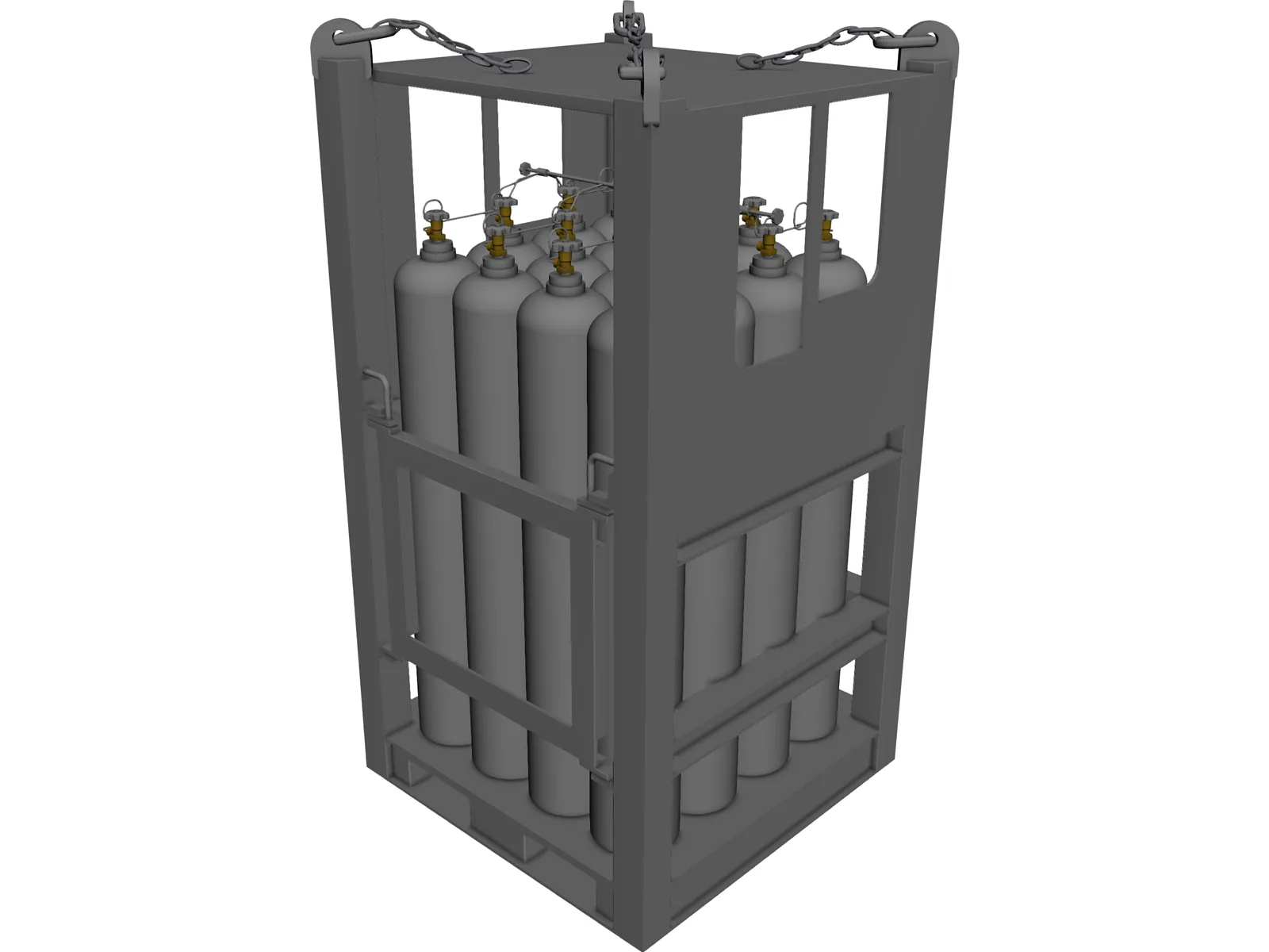 Offshore Gas Cylinder Rack 3D Model main preview