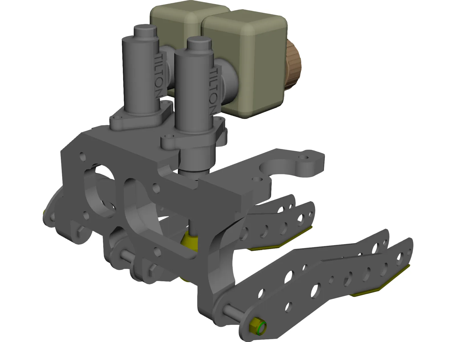 Tilton Floor-Mount Pedal Assembly 3D Model main preview