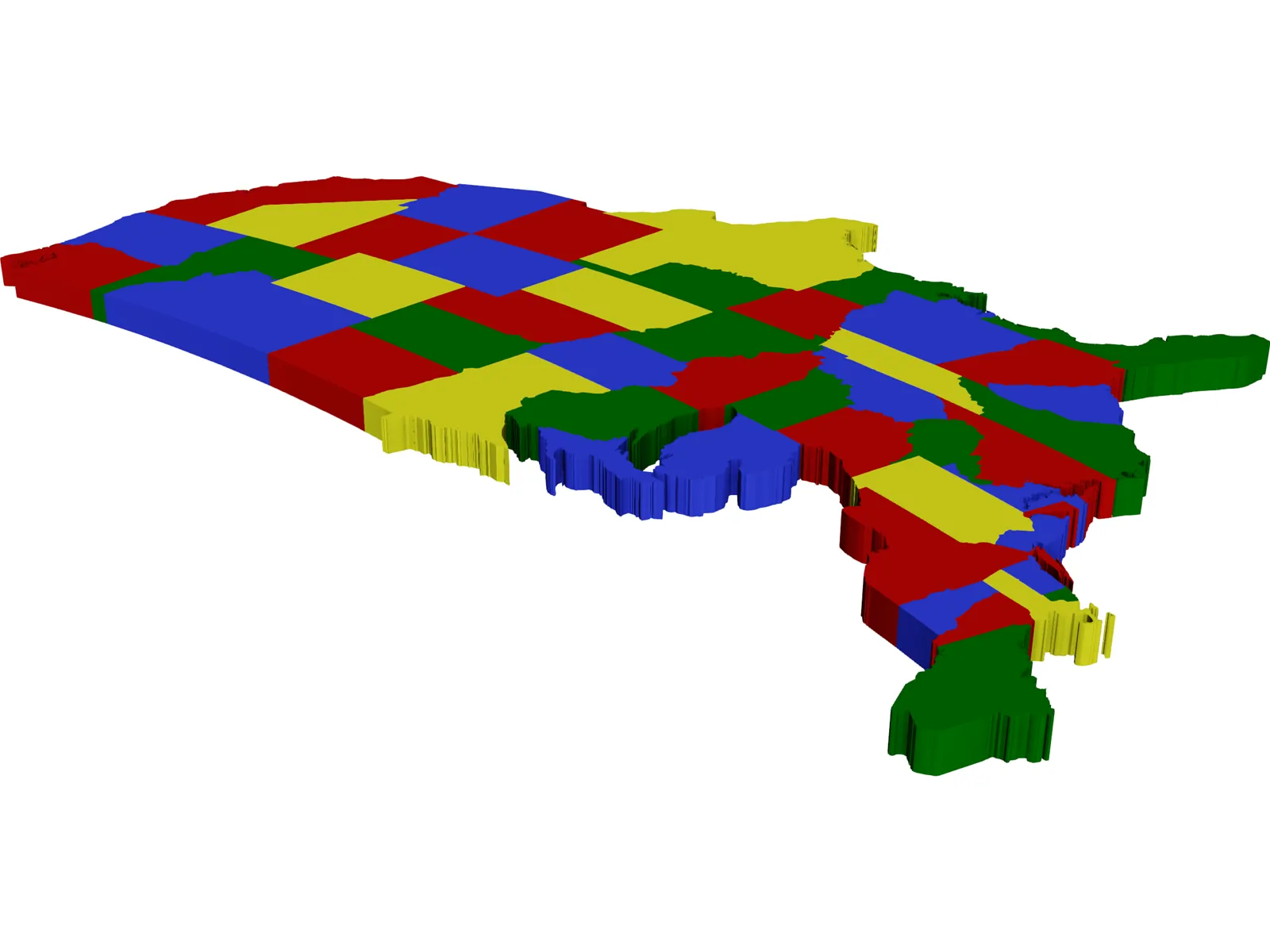 United States Map 3D Model main preview