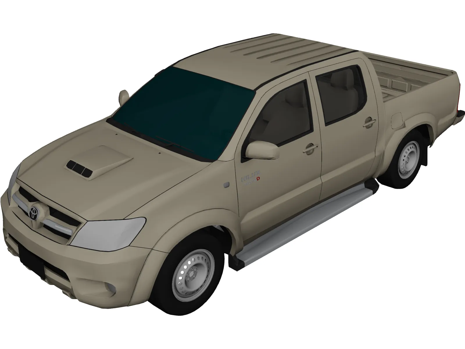 Toyota Hilux Extended Cab 3D Model main preview