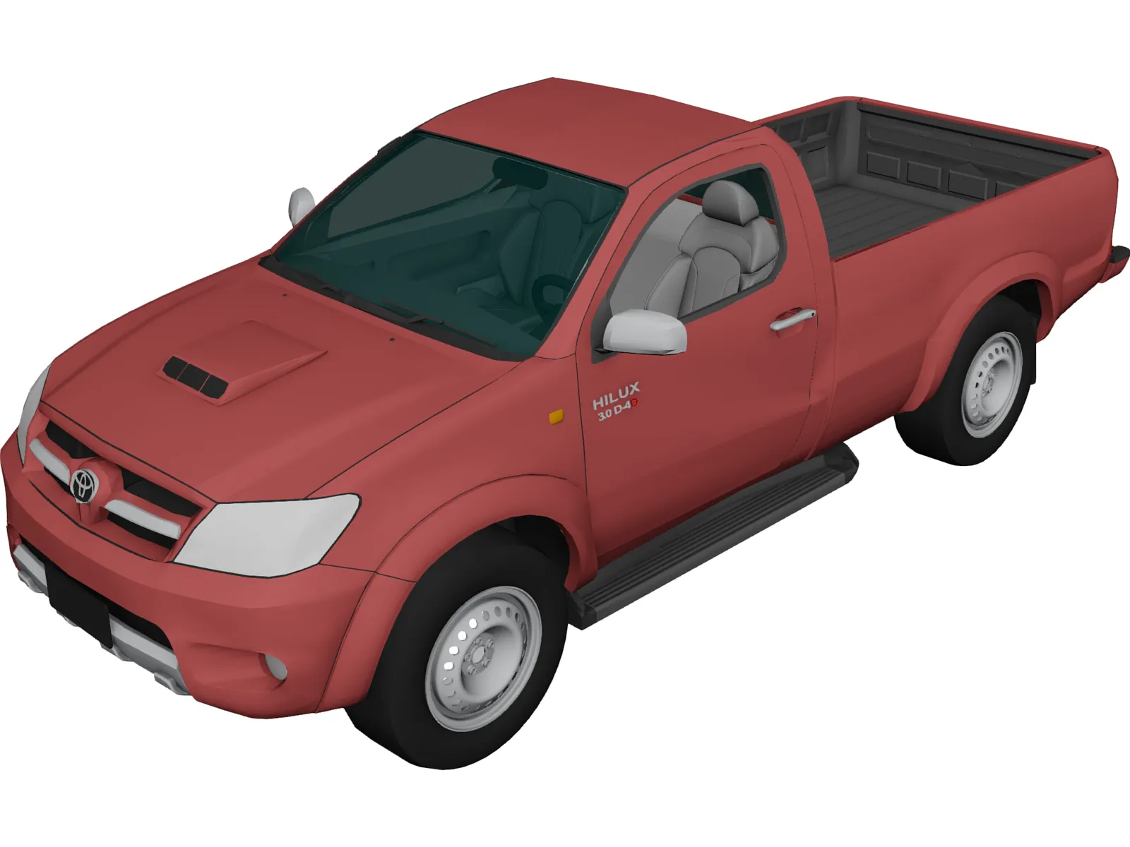 Toyota Hilux Regular Cab 3D Model main preview