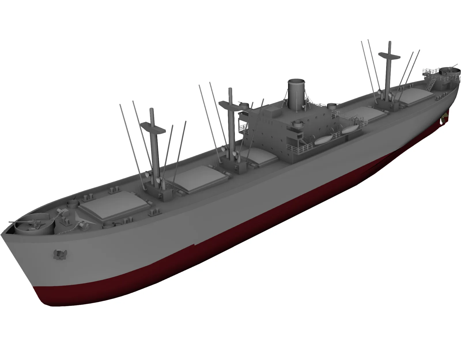 Cargo Ship WWII 3D Model main preview