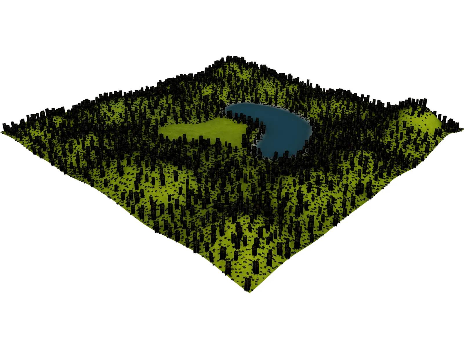 Hill Lake 3D Model main preview