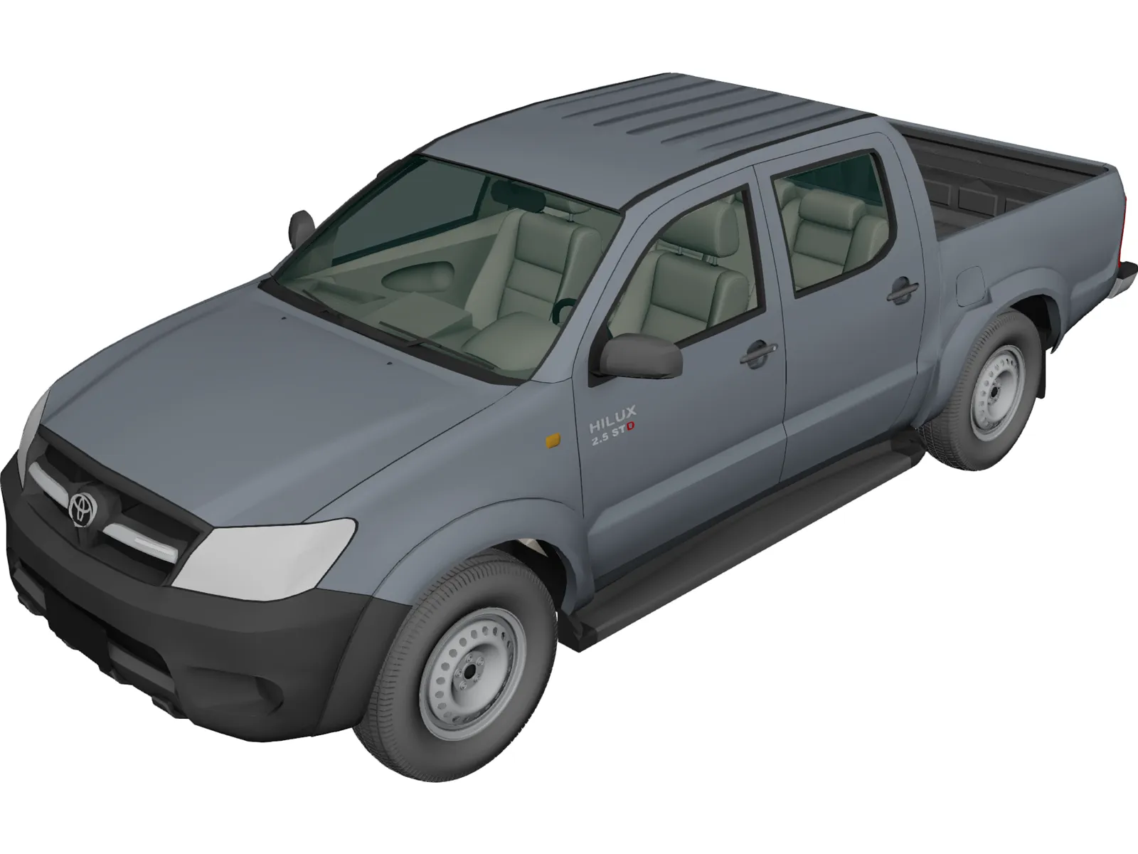 Toyota Hilux Crew Cab 2.5 STD 3D Model main preview