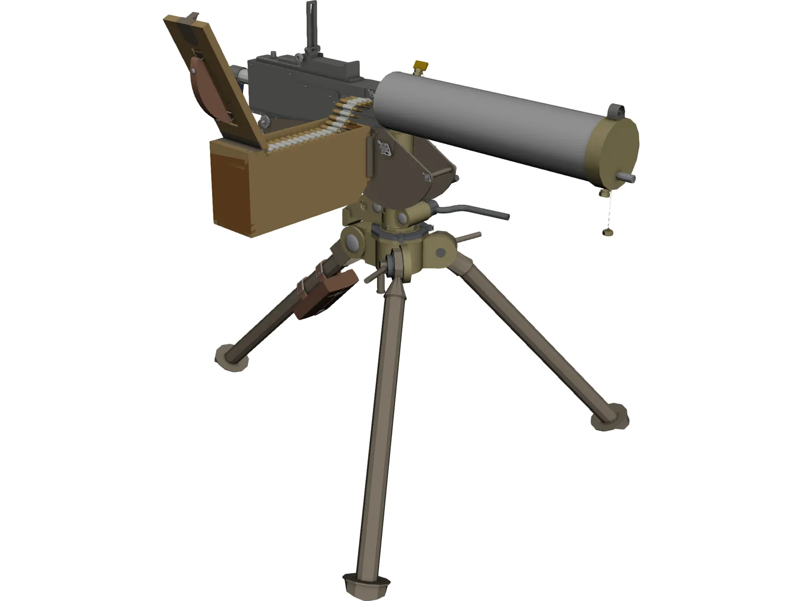 Maxim Machine Gun 3D Model main preview