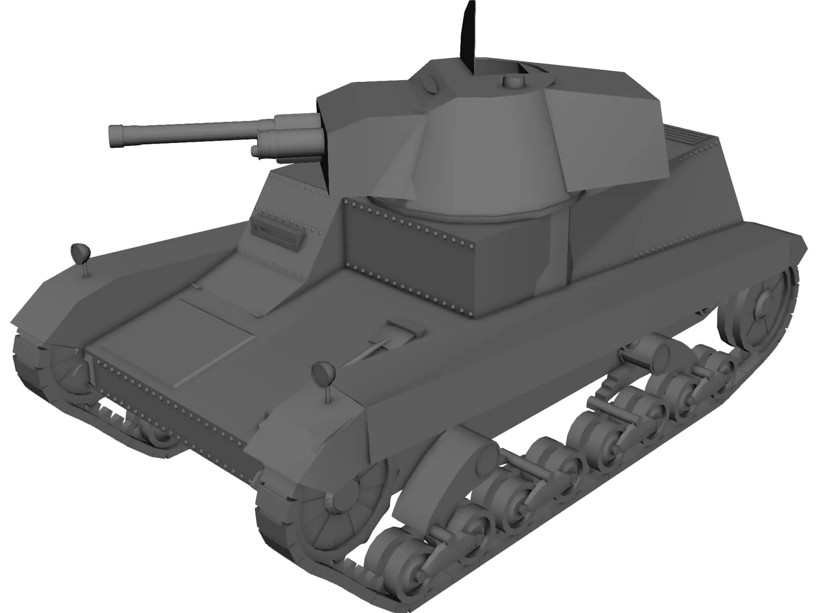 Polish Tank (1939) 3D Model main preview