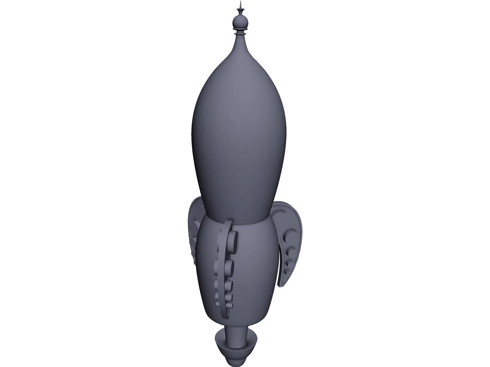 Retro Rocket BK 3D Model main preview
