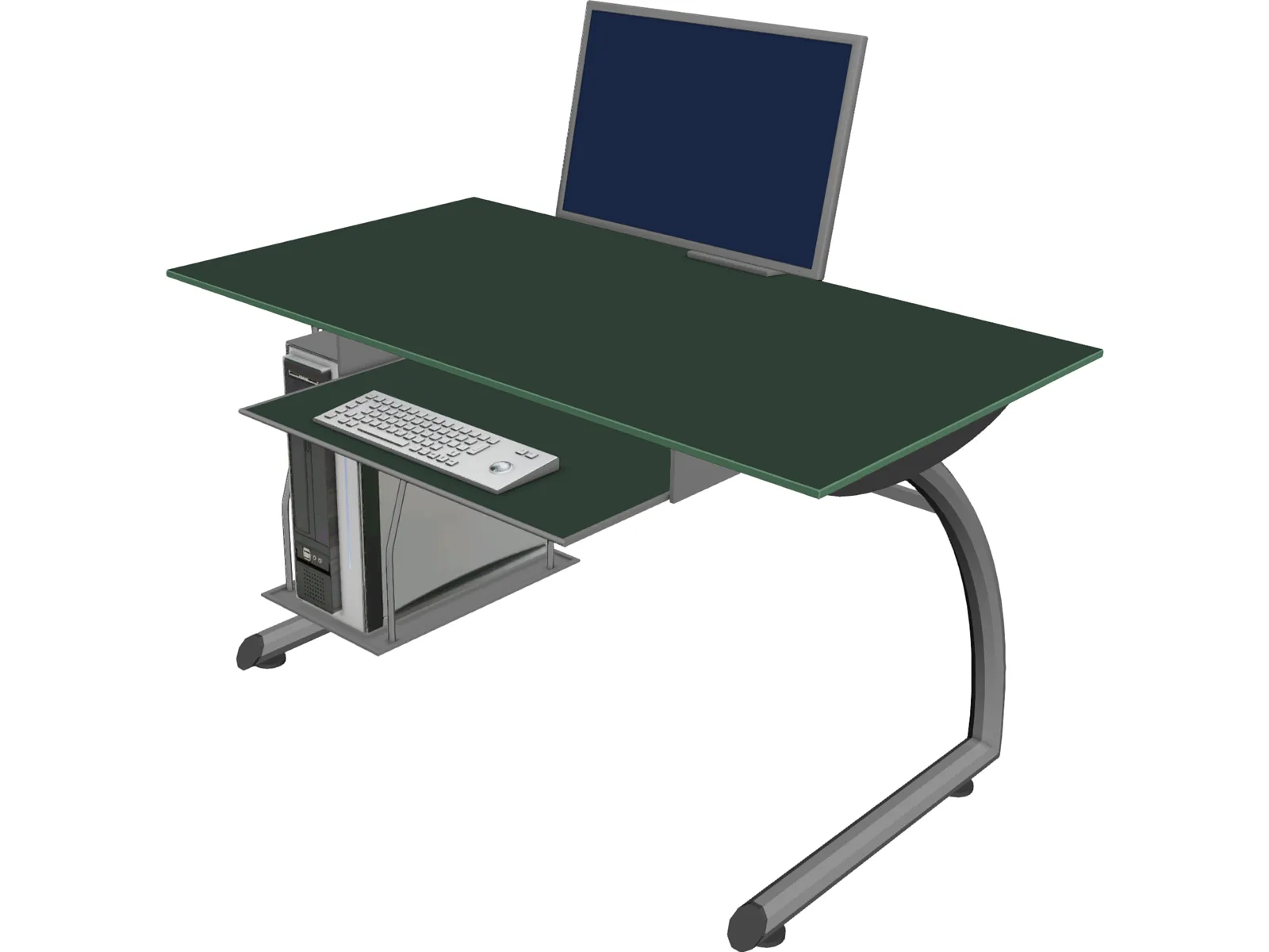 Computer Station 3D Model main preview