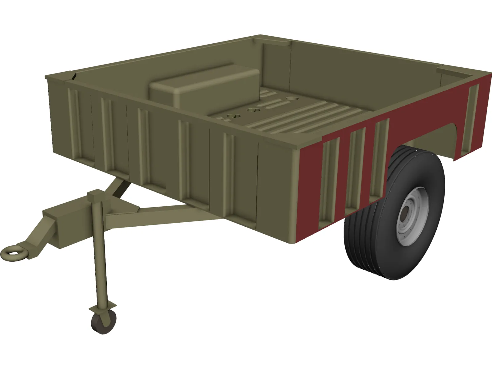 Military Trailer 3D Model main preview
