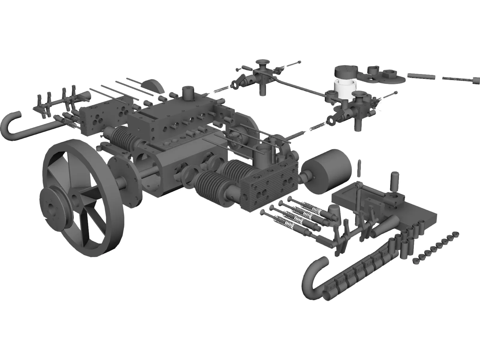 4-Cylinder Boxer Engine 3D Model main preview