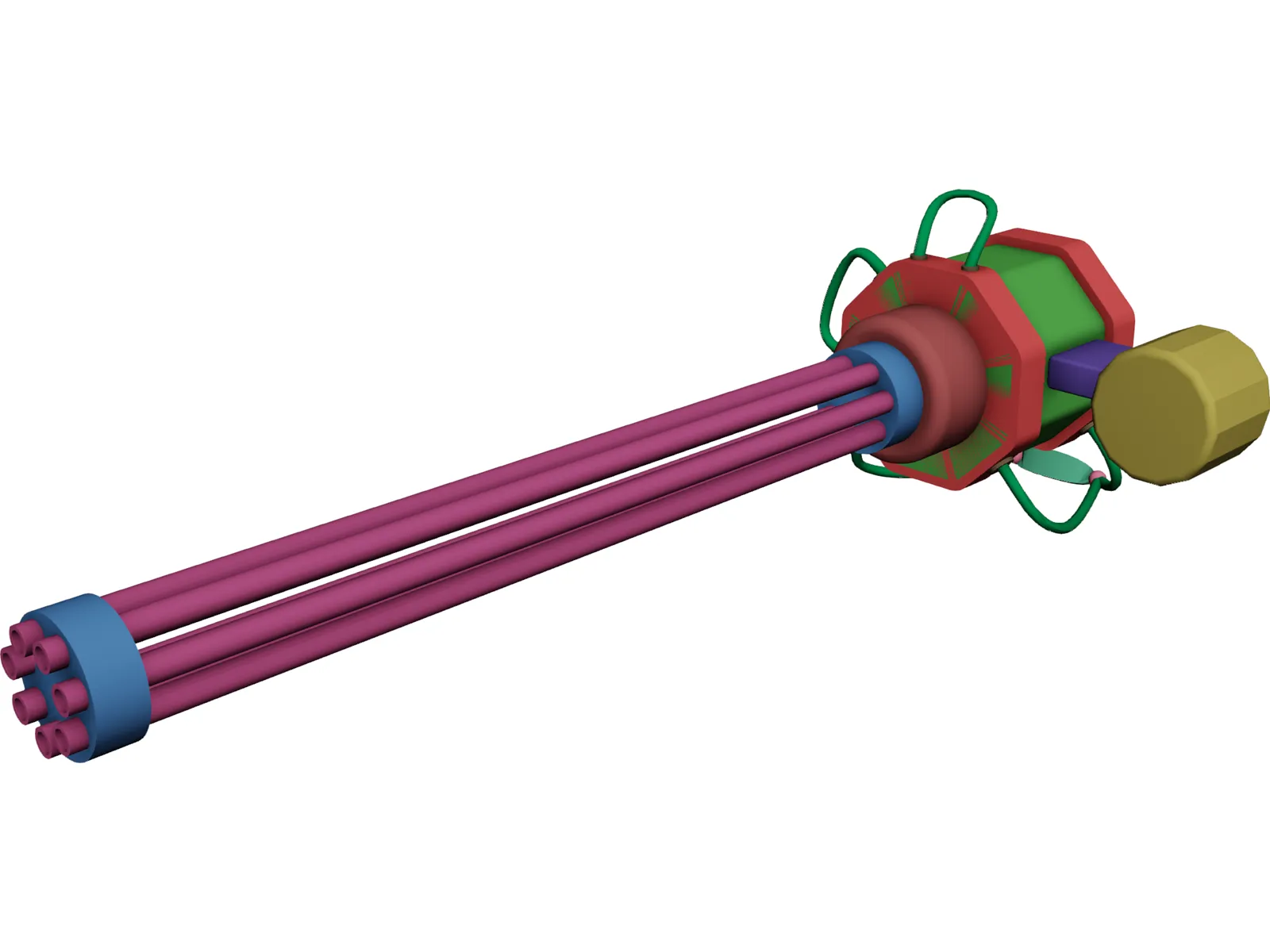 Gatlin Gun 3D Model main preview