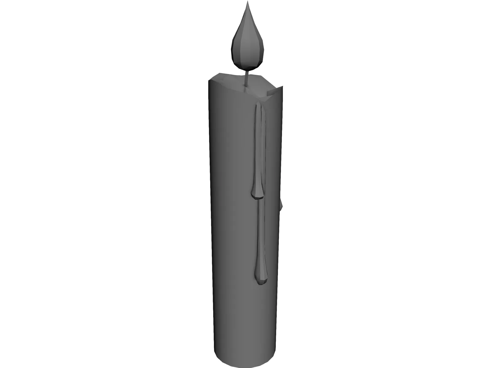 Candle With Wax Spilled 3D Model main preview