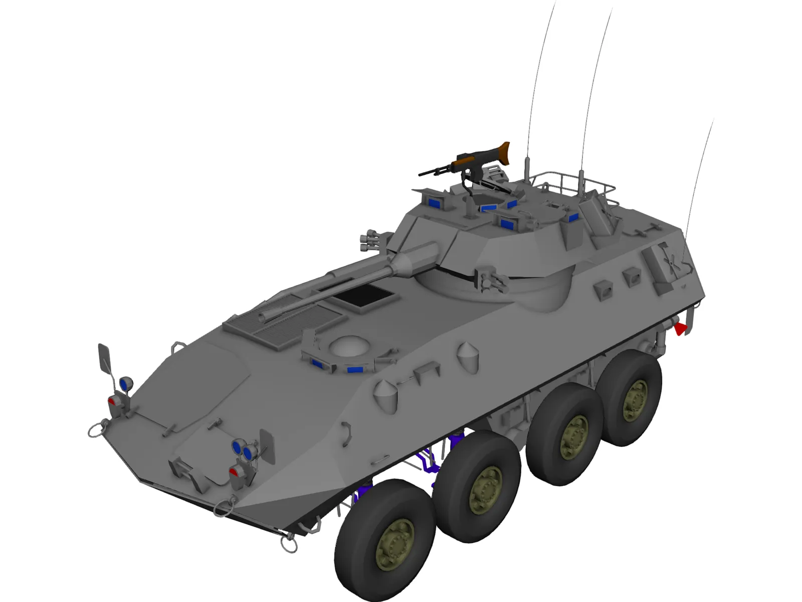 Piranha Military ATV/Tank 3D Model main preview
