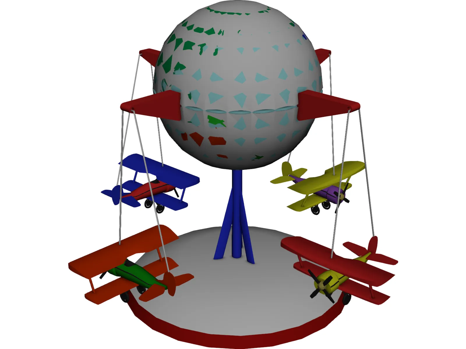 Toy Carousel 3D Model main preview